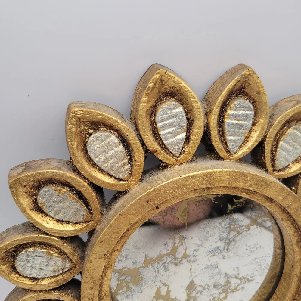 Gold and Silver Sunburst Wall Mirror